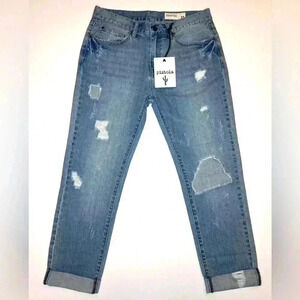 Pistola Light Blue Distressed Ankle Jeans